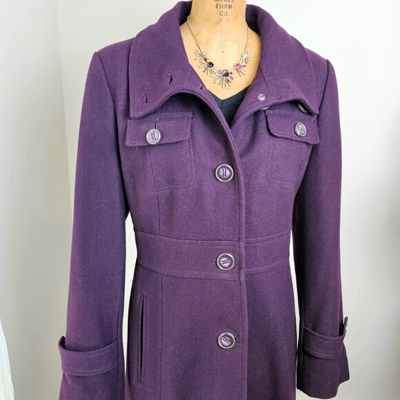 Kenneth Cole Wool Blend Coat | Purple | Size 12 | Pre-Loved - Picture 2 of 16